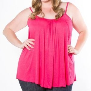 Fuchsia Ruched Swing Tank by SWAK - Size 6X